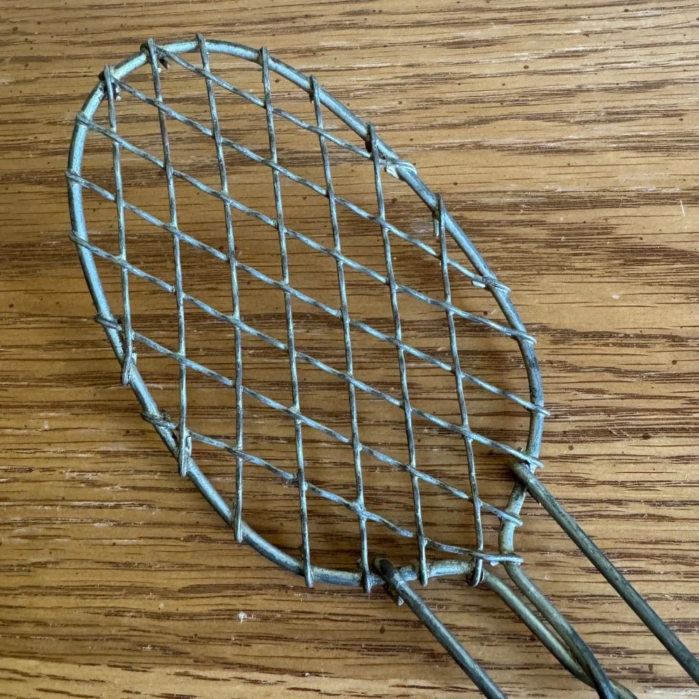 Antique Primitive Twisted Wire Mesh Skimmer Strainer Spoon Rustic‎ Farmhouse